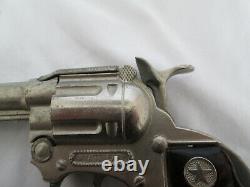 Hubley Wyatt Earp Long Barrel Toy Cap Gun Pistol Root Beer Grips Vintage 1950's