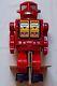 Japan Vintage Tin Toy Battery Operated Red 12 Space Evil Robot With Machine Gun