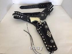 Jeweled Leather Holster For The Hubley Colt 45 Cap Guns