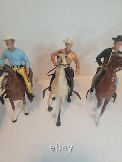 Large Lot Vintage Hartland Plastics Cowboy, Indian, Horses, Saddles, Guns & Hats