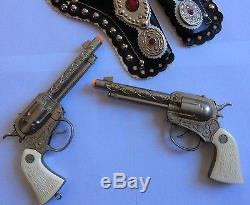 Lone Ranger Double Holster with Vintage Pony Boy Cap Guns