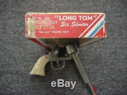 Long Tom Cast Iron Toy Cap Gun with Box Kilgore 1938-45 Era