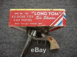 Long Tom Cast Iron Toy Cap Gun with Box Kilgore 1938-45 Era