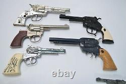 Lot Of 12 Vintage Toy Guns Cap Hubley Texas Snubnose Trooper Holsters As Is