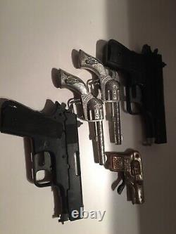 Lot of 11 Vintage Toy Cap Guns & 1 Vintage Tin Water Pistol. Pre-owned