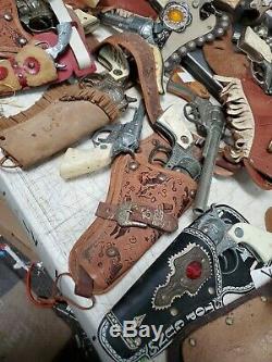 Lot of (22) Vintage Toy guns Western Cowboy Set Gun Belts Holsters