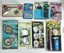 Lot of 8 Vintage Police Toys The Rookies, S. W. A. T, Sneaky Pete Cap Gun & More