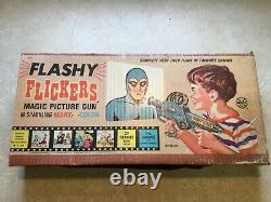 MARX Flashy Flickers Magic Picture Gun 4 Film 1950's Original Box TESTED WORKS