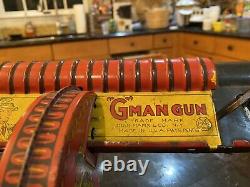 MARX G MAN GUN 1930s TIN LITHOGRAPHED IN WORKING CONDITION RARE