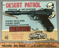 MARX Toys Desert Patrol Pistol & Silencer, NOS, Luger Cap Gun