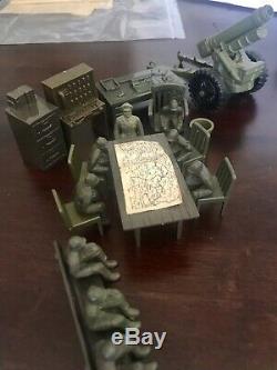 MARX U. S. ARMY Training Center Play Set Soldiers, Flatbed Truck AA Gun & More