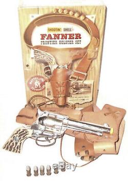 MATTEL Shootin' Shell Fanner Cap Gun & Frontier Holster Set in Box with Bullets