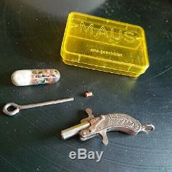 MAUS Vtg Miniature Mini Tiny Small German Cap Gun Pistol Musket Toy Pendant Game