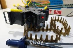 Masudaya Battery Operated Tin Toy Great Machine Gun Tested Working Japan Vintage