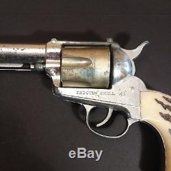 Mattel Cap Gun pistol THE BIG ONE shootin shell 45 need repair rotation cylinder