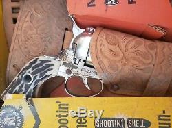 Mattel Dura Hyde Shootin Shell Gun Fighter Double Holster Set IN ORIGINAL BOX