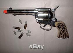 Mattel FANNER SHOOTIN' SHELL Cap Gun, with3 Shells + 8 Tips +Plainsmen Holster