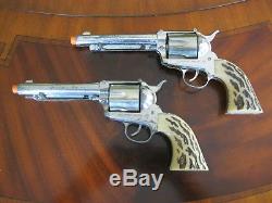 Mattel Shootin' Shell Colt 45.45 Double Holster Cap Gun Set withBox Bullets More