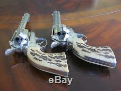 Mattel Shootin' Shell Colt 45.45 Double Holster Cap Gun Set withBox Bullets More