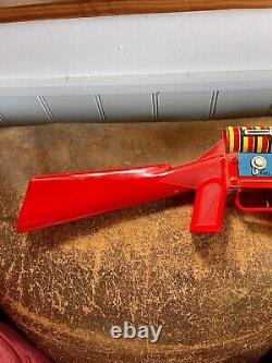 Mega Rare Vintage MARX Tin Litho 1951 G-MAN Model Sub-Machine Tommy Gun Working