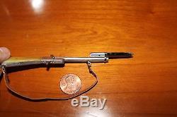 Miniature Cap Gun Rifle Mop Stock With Mother Of Handled Bayonet Fob Charm