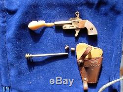 Miniature Gold Mother Of Pearl Japan Berloque Gun Pistol Little Atom Pinfire 2mm