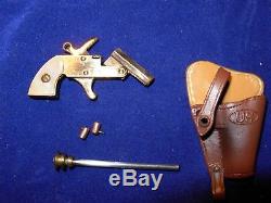 Miniature Gold Mother Of Pearl Japan Berloque Gun Pistol Little Atom Pinfire 2mm