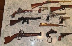 Miniature Gun Lot Keychains Marx Hubley Pirate Captain Hook Western Toy Vintage