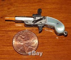 Miniature Mother Of Pearl Grips Cap Gun Watch Fob Charm Mint