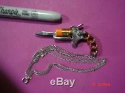 Miniature Watch Fob Berloque Gun Pistol Pinfire 2mm Keychain Plus Blanks