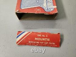 Mountie Cap Gun by Kilgore Vintage Original Die Cast Toy 1950's Pistol