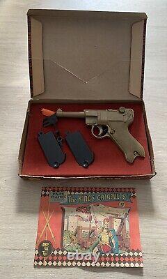 NEW VINTAGE 1950'S GERMAN LUGER NON-CAP GUN BOXED WATER PISTOL With TWO CLIPS