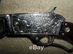 NICHOLS Stallion 300 Saddle Gun RARE BOXED Cap Gun Rifle WESTERN TOY Gun 1950's