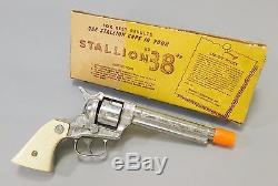 Nichols Stallion 38 Six Shooter Cap Gun With Original Pistol Box 1950's Vintage
