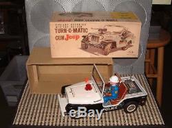 Nomura Turn-o-matic Gun Jeep, Battery Operated 100% Fully Functional With Box