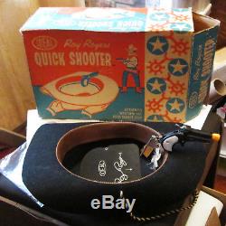 OLD ROY ROGERS IDEAL QUICK SHOOTER WESTERN CAP GUN HAT W BOX MINT MIB 1950's TOY