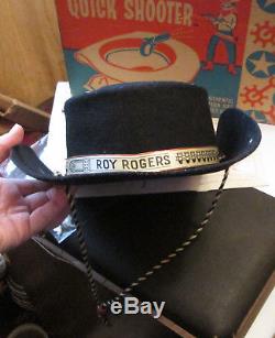 OLD ROY ROGERS IDEAL QUICK SHOOTER WESTERN CAP GUN HAT W BOX MINT MIB 1950's TOY