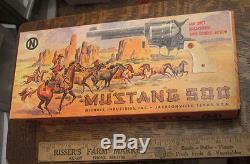 Old Vintage Toy Western Nichols Mustang 500 Cap Gun Blue Steel Series Mib Box