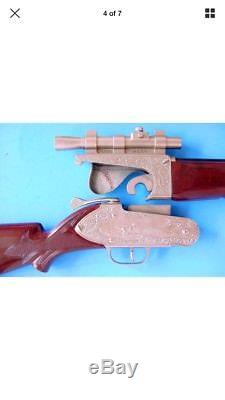 Old Hubley Sportsman Rifle Cap Gun Western Toy W Scope Embossed Design Excellent