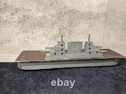 Old Military US Aircraft Carrier Pull Toy WithWheels Handmade WithWood Guns NICE