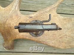 Old Vintage Cast Iron Grey Iron Rapid Fire Machine Gun Anti Aircraft Toy Caps