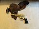 Old Vtg Rare Gold Black Grip Withsteer Hubley Texan Jr. Cap Gun Pistol Withholster