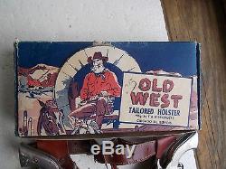 Old West Tailored Holster Pair Of Hubley Pal Cap Guns In Original Box Etc
