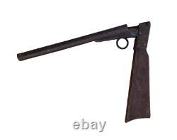 Original 1900's Vintage Old Antique Iron & Wooden Rare Loaded System Gun Toy USA