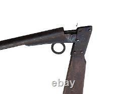 Original 1900's Vintage Old Antique Iron & Wooden Rare Loaded System Gun Toy USA