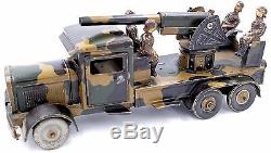 Pre War Tippco Wind Up Tin Toy Anti Aircraft Gun With Soldiers