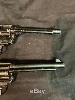 Pair Of VINTAGE MATTEL FANNER 50 CAP GUN IMPALA GRIPS With HOLSTERS
