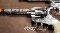 Pair / Set Vintage Kilgore Mustang 1950s 60s Die Cast Cap Guns 9 Never Fired