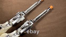 Pair / Set Vintage Kilgore Mustang 1950s 60s Die Cast Cap Guns 9 Never Fired