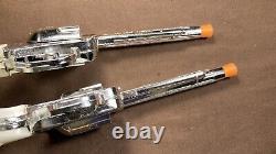 Pair / Set Vintage Kilgore Mustang 1950s 60s Die Cast Cap Guns 9 Never Fired